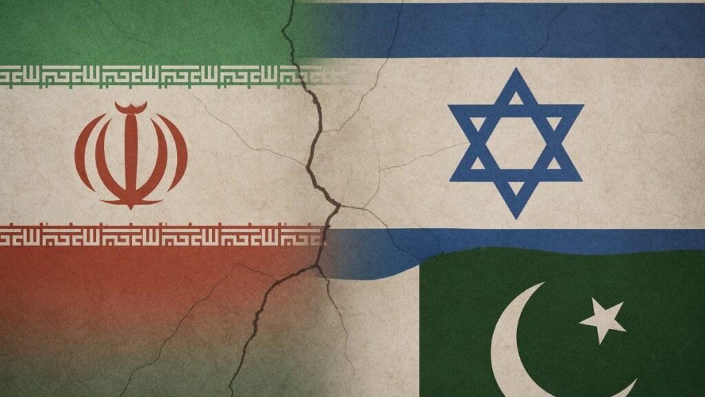 Iran-israel and Pakistan flag