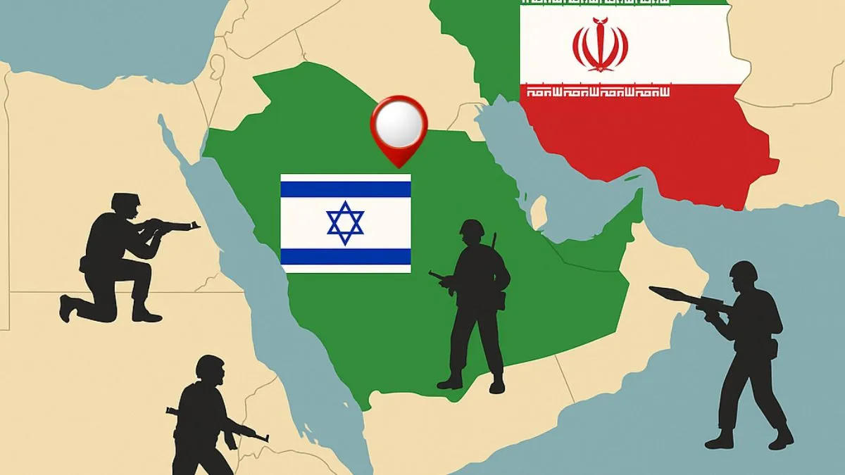 Illustration of Iran israel conflict